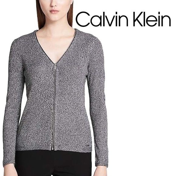 Calvin Klein Zippered Cardigan - Picture 1 of 4